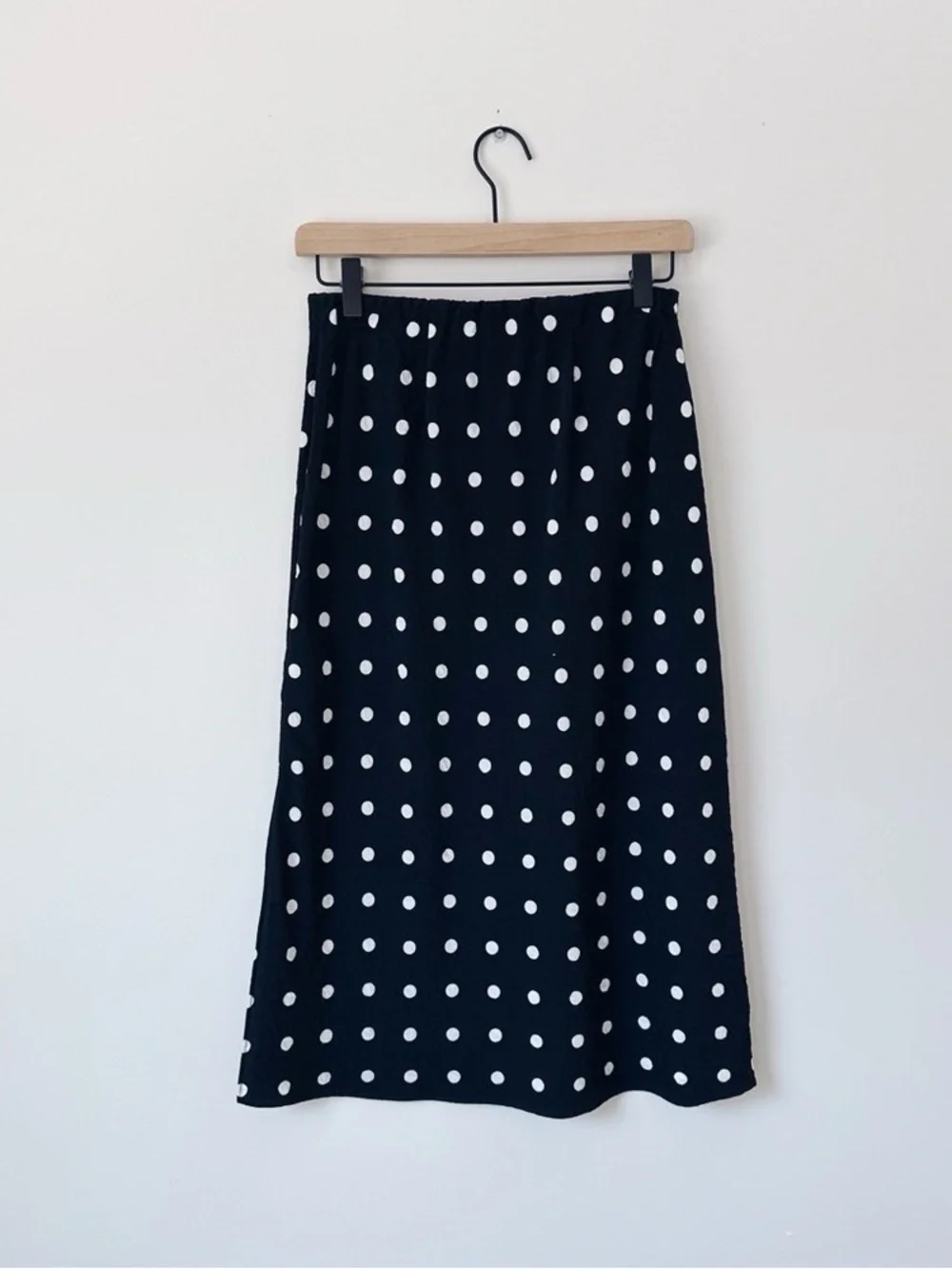 Madewell The Layton Midi Slip Skirt Polka Dot True Black - Picture 6 of 10